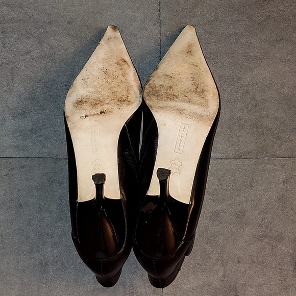 EUC STEVEN BY STEVE MADDEN KYLIEE BLACK LEATHER ANKLE BOOTS 3" HEELS SIDE ZIP 6½ - Picture 11 of 12